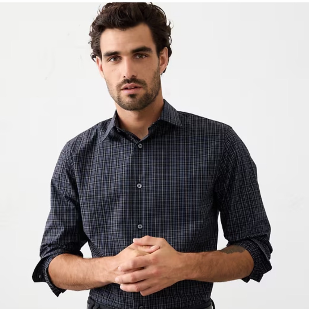 Men's Black Checkered Shirt